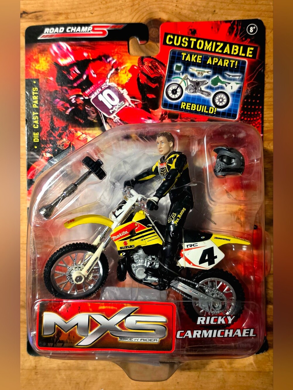 NEW & SEALED 2005 Road Champs MXS Ricky Carmichael #4 Yellow Suzuki RARE